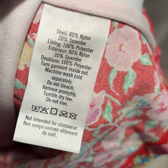 Janie and Jack Girls Cherry Red Ditsy Floral Rash Guard Size 10 - Picture 6 of 7